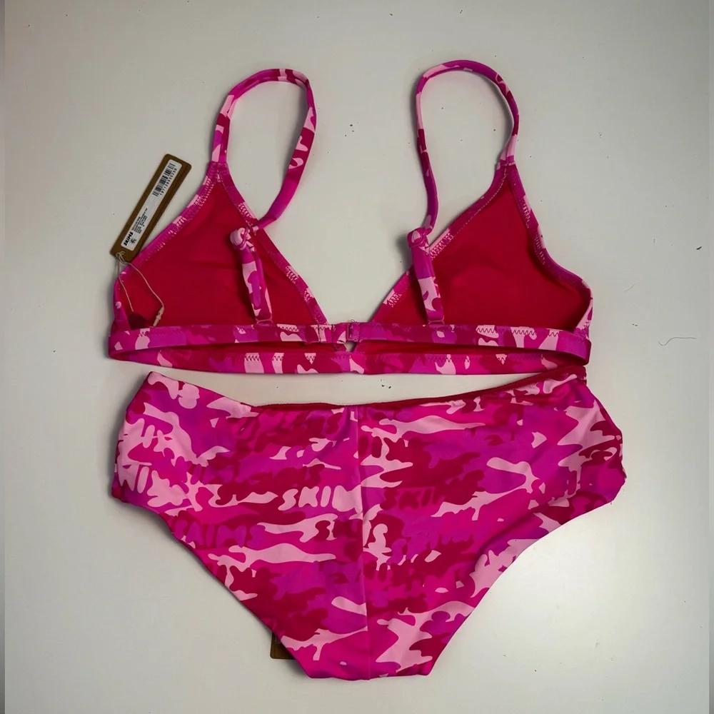 SKIMS Recycled Swim Set | Pink Camo